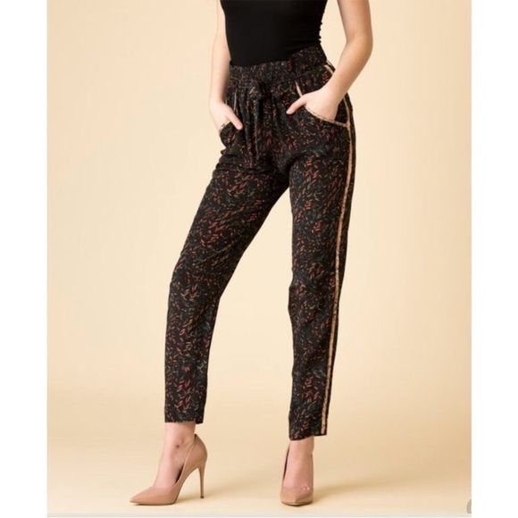 IRO Pants - IRO Joey 100% Silk Floral Print Pull On Trouser Pants size 36 / US 4